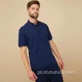 Camisa de pólo de corda de corante de fio masculino